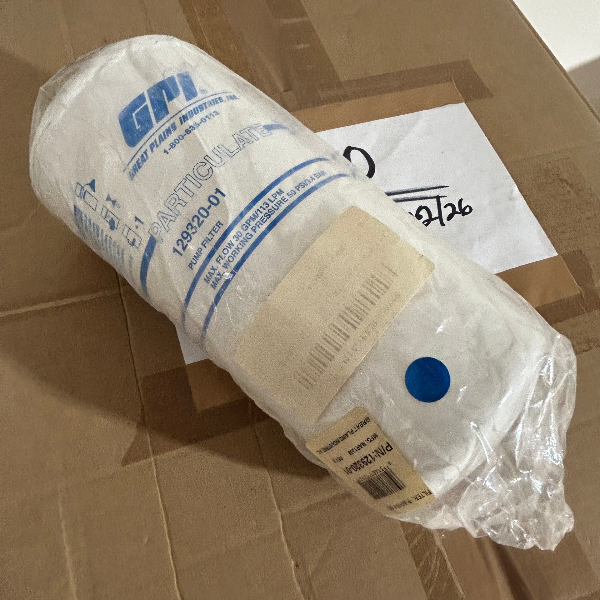 Filtro Particulado GPI 129320-01 para Bomba