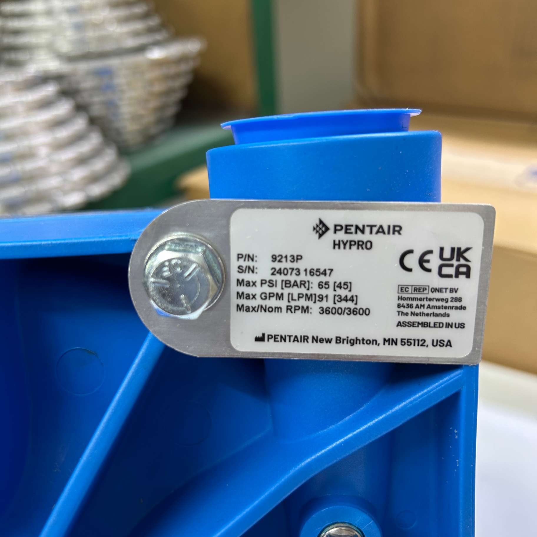 Bomba Centrífuga HYPRO 9213P Polipropileno Viton Flange