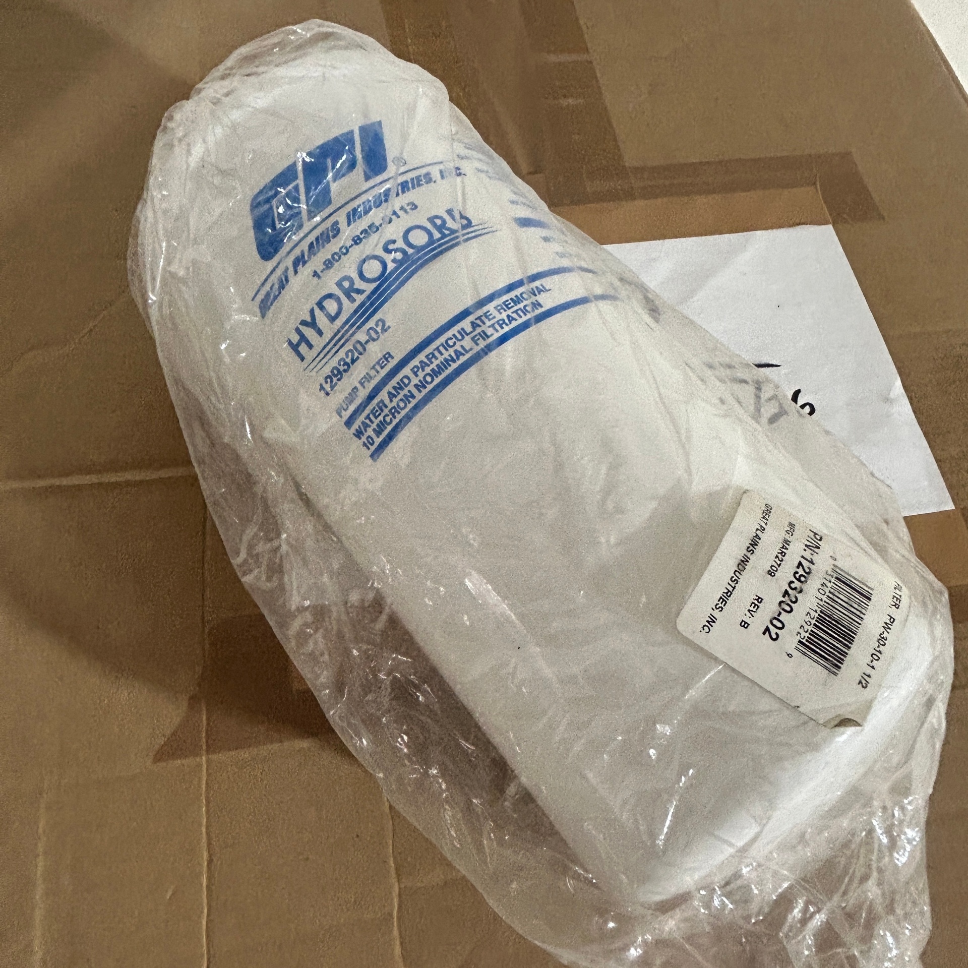 Filtro Hydrosorb GPI 129320-02 para Bomba